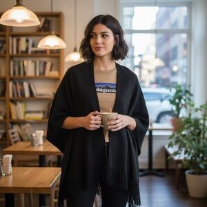 Cejon one size cape wrap scarf wraps shawl cape black sparkles